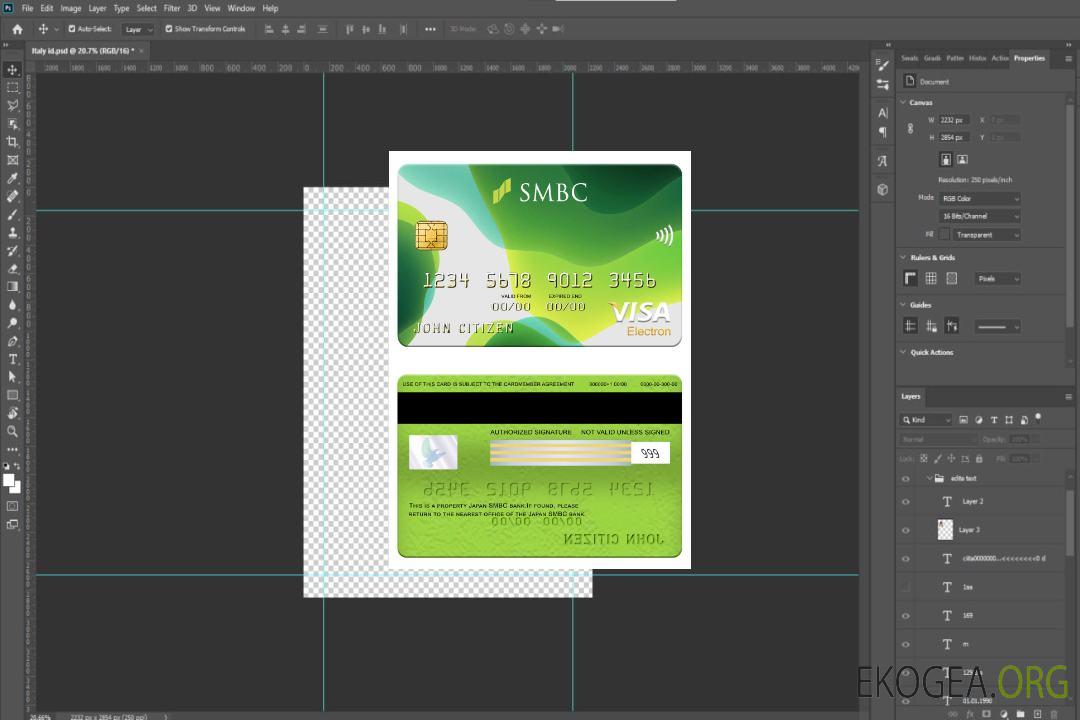 Carte électronique visa bancaire SMBC du Japon template Carte électronique visa bancaire SMBC du Japon template